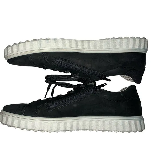 Ricosta German-made Suede Leather Sneaker Shoes Comfortable black- 41/9.5