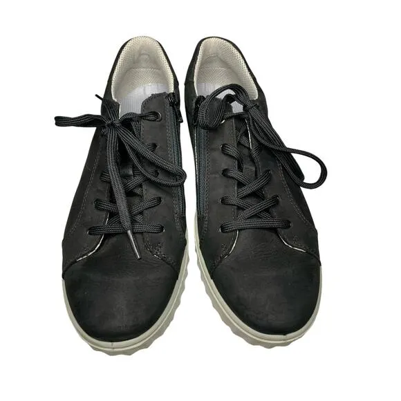 Ricosta German-made Suede Leather Sneaker Shoes Comfortable black- 41/9.5