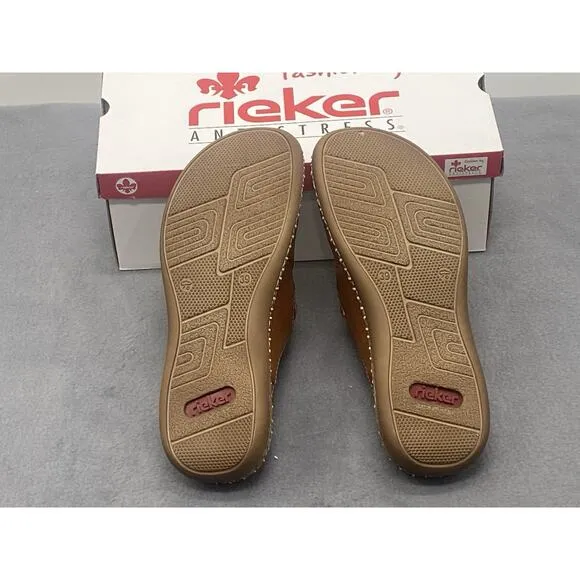 Rieker Women's Daisy 68 Mary Jane Style Comfort Mule Shoes Size 39/US 8 Brown