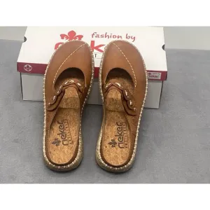 Rieker Women's Daisy 68 Mary Jane Style Comfort Mule Shoes Size 39/US 8 Brown