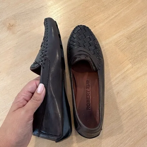 Robert Zur Loafers Shoes Womens 6.5 Petra Brown True Glove Driving Leather Comfy