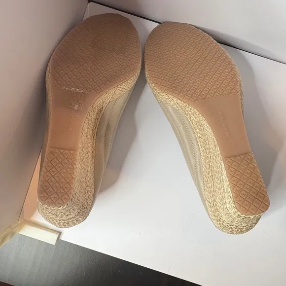 Ron White Ellary Quilt Beige Espadrille Wedge Sandal Womens Size 39.5 / US 9