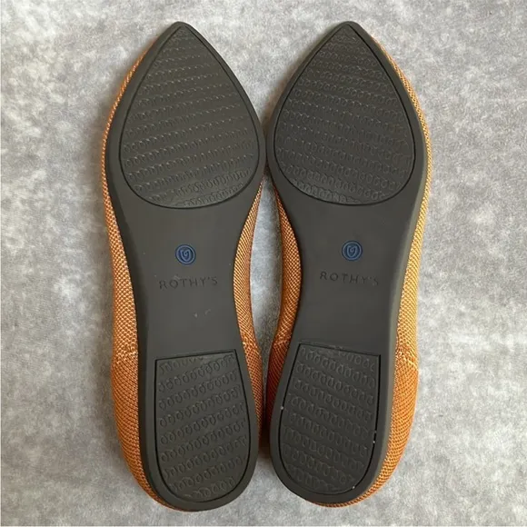 Rothy's Tan Flats with Pointed Toe
