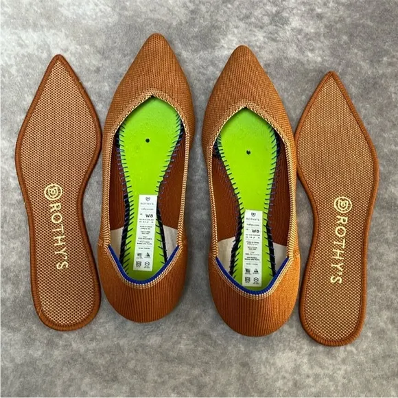 Rothy's Tan Flats with Pointed Toe