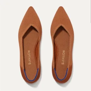 Rothy's Tan Flats with Pointed Toe