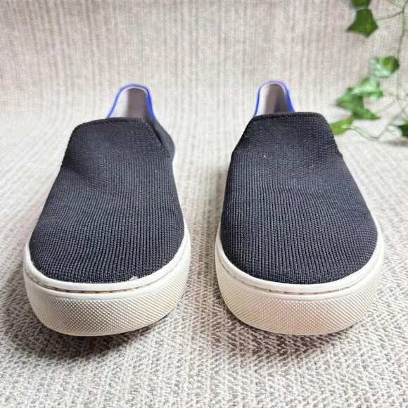 ROTHY'S US 7 THE SNEAKER BLACK BLUE SLIP ON LUXURY SNEAKERS SHOES