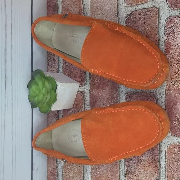 Rust Burnt Orange Minishion Loafers Women Comfortable Suede Driving Shoes 7.5