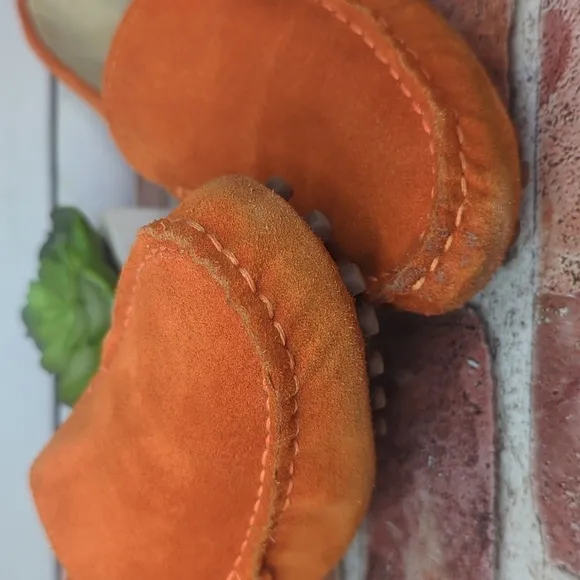 Rust Burnt Orange Minishion Loafers Women Comfortable Suede Driving Shoes 7.5