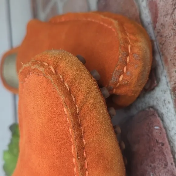 Rust Burnt Orange Minishion Loafers Women Comfortable Suede Driving Shoes 7.5