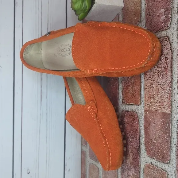Rust Burnt Orange Minishion Loafers Women Comfortable Suede Driving Shoes 7.5