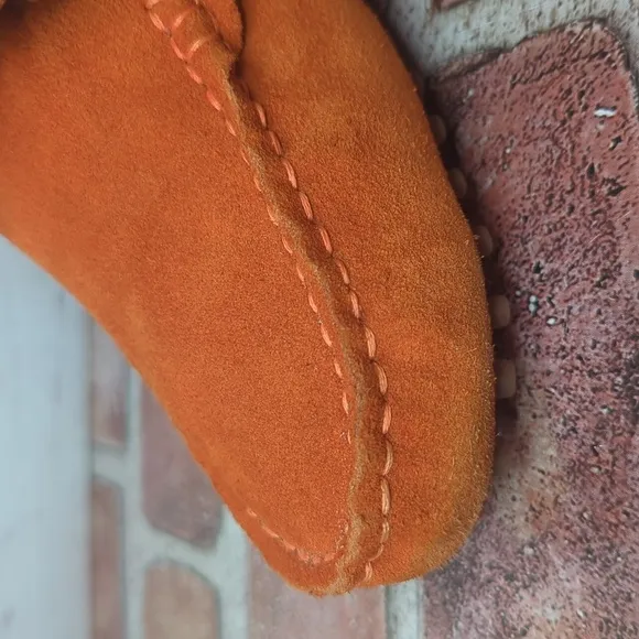 Rust Burnt Orange Minishion Loafers Women Comfortable Suede Driving Shoes 7.5