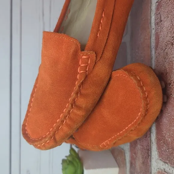 Rust Burnt Orange Minishion Loafers Women Comfortable Suede Driving Shoes 7.5