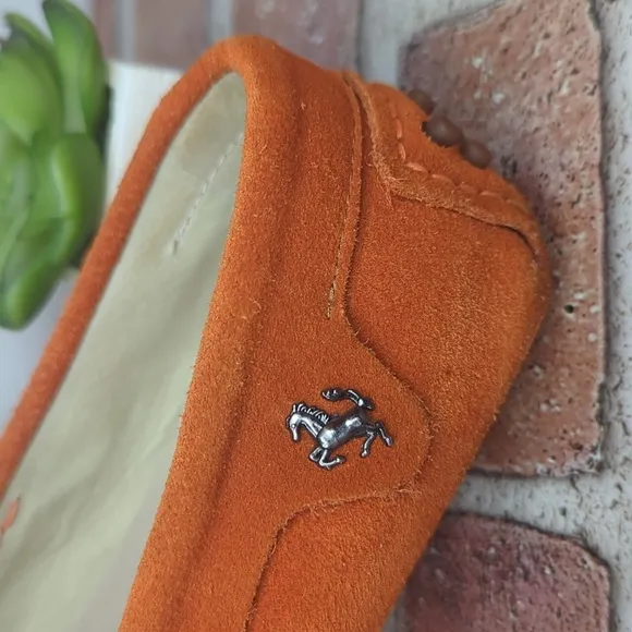 Rust Burnt Orange Minishion Loafers Women Comfortable Suede Driving Shoes 7.5