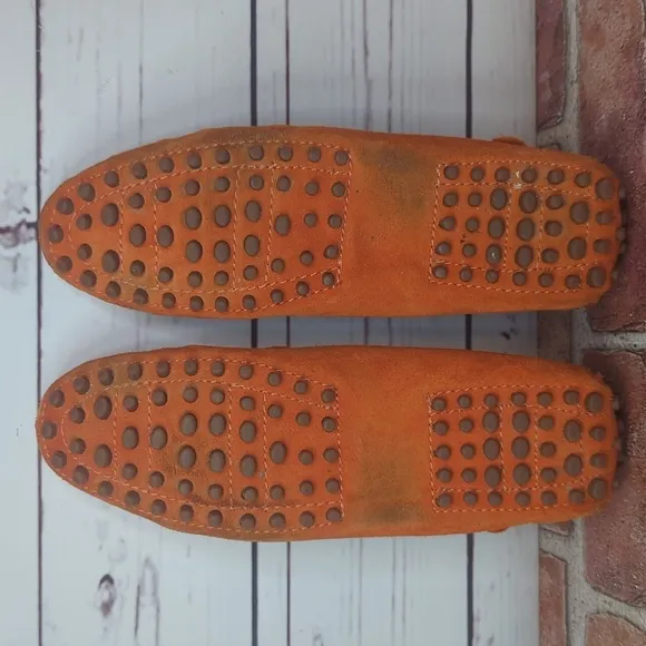 Rust Burnt Orange Minishion Loafers Women Comfortable Suede Driving Shoes 7.5