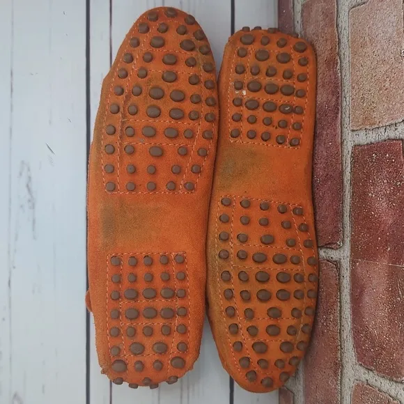Rust Burnt Orange Minishion Loafers Women Comfortable Suede Driving Shoes 7.5