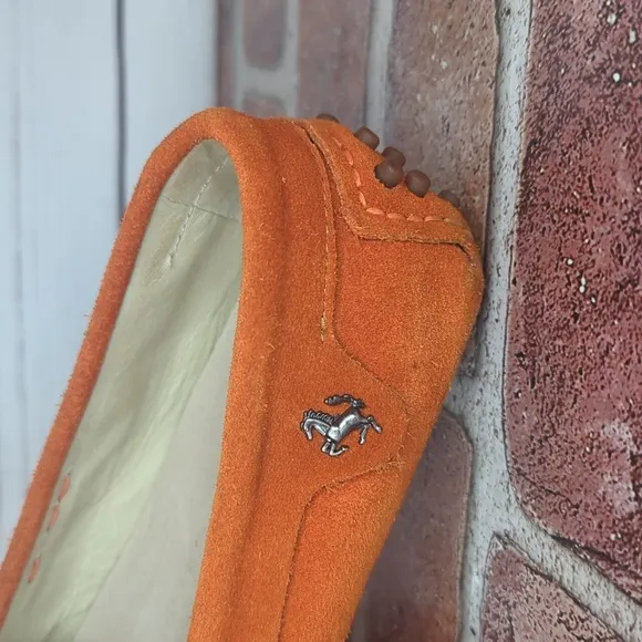 Rust Burnt Orange Minishion Loafers Women Comfortable Suede Driving Shoes 7.5