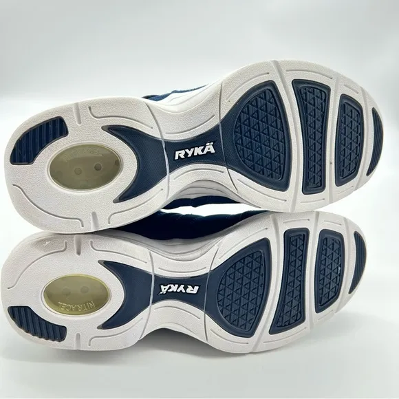 Ryka Women's Navy Blue Shuffle Canvas Athletic Shoes w/White Outsole/Lace-Size 8