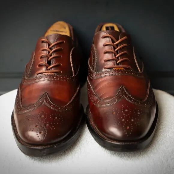 Salvatore Ferragamo 9-D Multicolor Wingtip Oxford Mens Dress Shoes