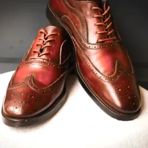 Salvatore Ferragamo 9-D Multicolor Wingtip Oxford Mens Dress Shoes