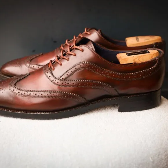 Salvatore Ferragamo 9-D Multicolor Wingtip Oxford Mens Dress Shoes