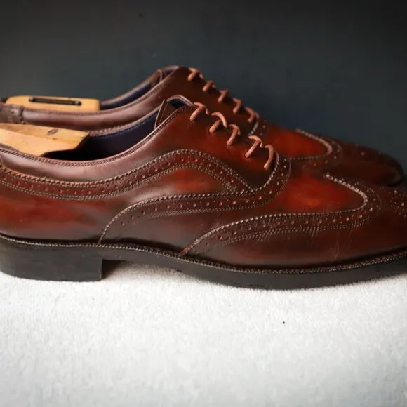 Salvatore Ferragamo 9-D Multicolor Wingtip Oxford Mens Dress Shoes