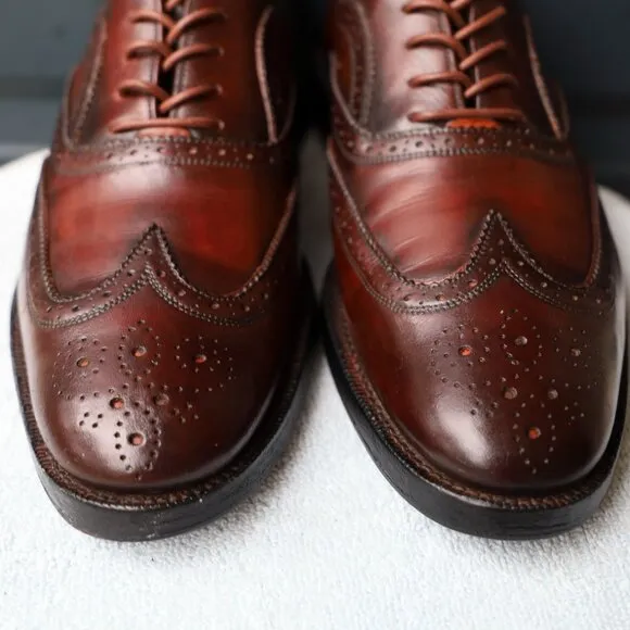 Salvatore Ferragamo 9-D Multicolor Wingtip Oxford Mens Dress Shoes