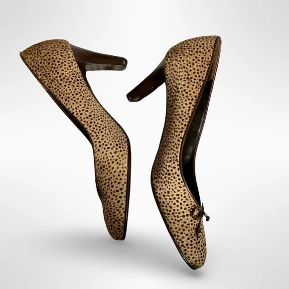 Salvatore Ferragamo Animal Print Calf Hair Luxury Designer Heels Size 7 2A