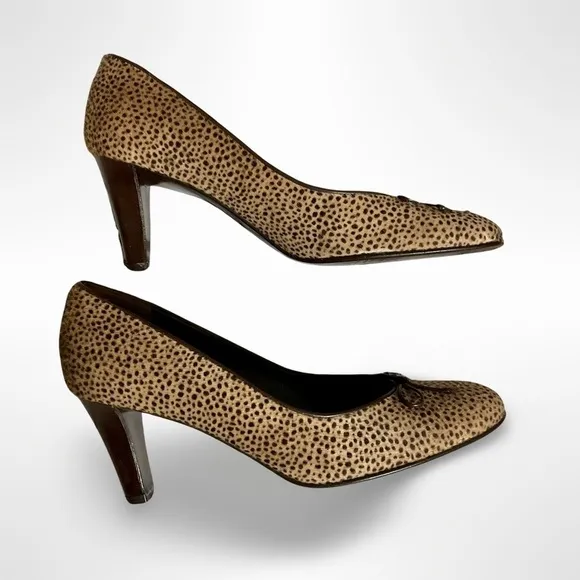 Salvatore Ferragamo Animal Print Calf Hair Luxury Designer Heels Size 7 2A