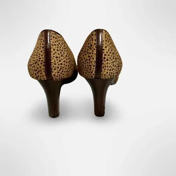 Salvatore Ferragamo Animal Print Calf Hair Luxury Designer Heels Size 7 2A