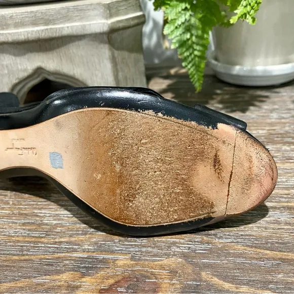 Salvatore Ferragamo Black Satin Slingback Luxury Italian Heels Evening Shoe
