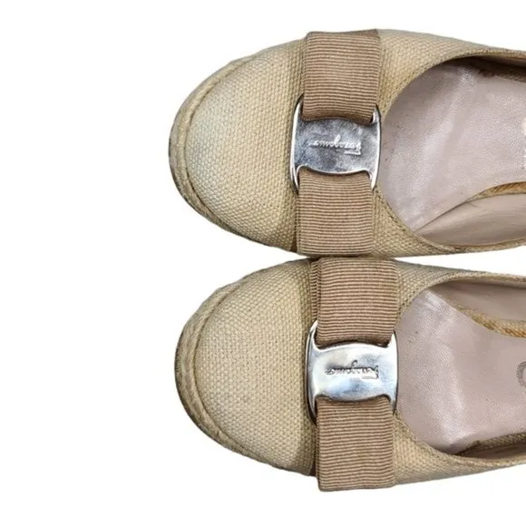 Salvatore Ferragamo Espadrilles Darly Bow Wedges 6B