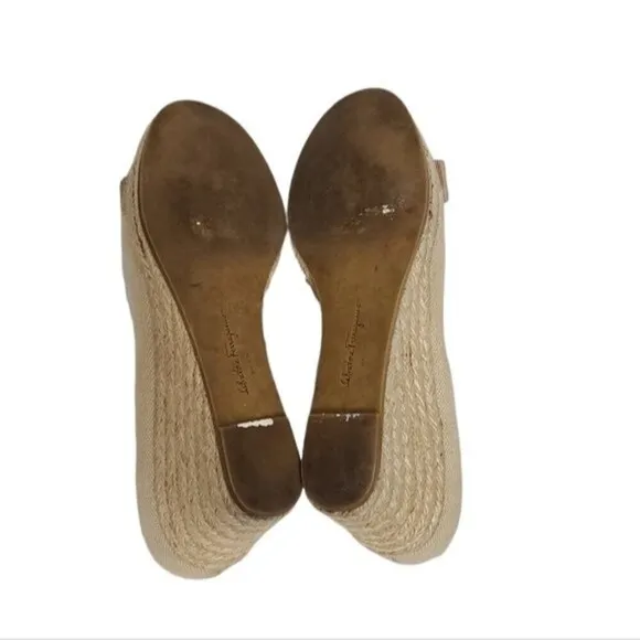 Salvatore Ferragamo Espadrilles Darly Bow Wedges 6B