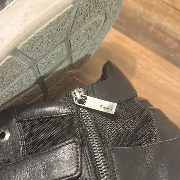 Salvatore Ferragamo Men's Black High-Top Sneakers Size 12D