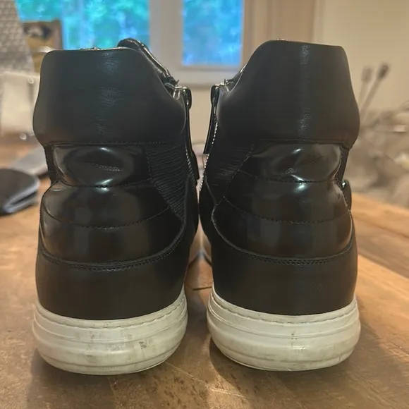 Salvatore Ferragamo Men's Black High-Top Sneakers Size 12D