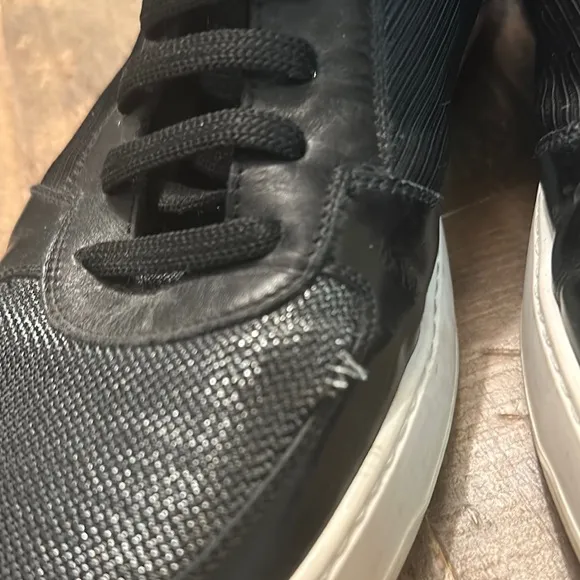 Salvatore Ferragamo Men's Black High-Top Sneakers Size 12D