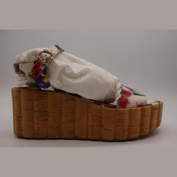 Salvatore Ferragamo 'Tropea' Floral Leather Wedge Sandals NIB $675 Shoes