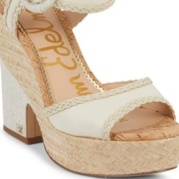 🌺Sam Edelman Lillie Cork And Leather   Platform Sandals Platform Heels
