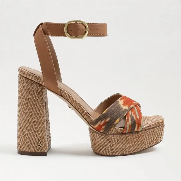 Sam Edelman Nolita Platform Sandals, Orange Multi Size 11, New in Box £150