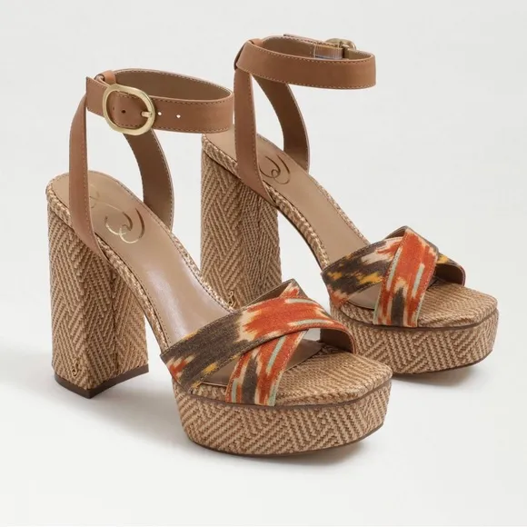Sam Edelman Nolita Platform Sandals, Orange Multi Size 11, New in Box £150