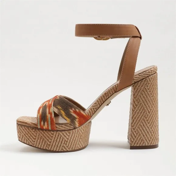Sam Edelman Nolita Platform Sandals, Orange Multi Size 11, New in Box £150