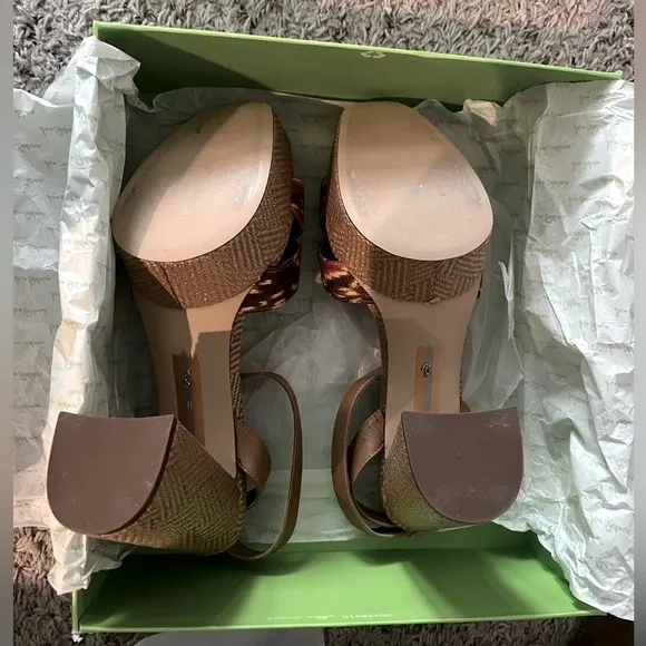 Sam Edelman Nolita Platform Sandals, Orange Multi Size 11, New in Box £150