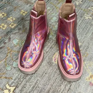 Sam Edelman pink iridescent boots girls sz1