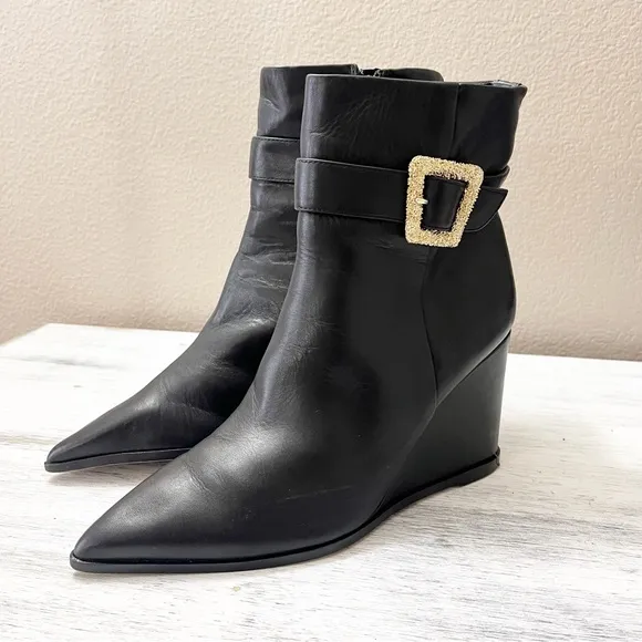 Sam Edelman Weslie Wedge Ankle Black wedge Booties size 9