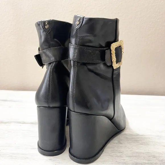 Sam Edelman Weslie Wedge Ankle Black wedge Booties size 9
