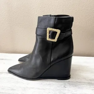 Sam Edelman Weslie Wedge Ankle Black wedge Booties size 9