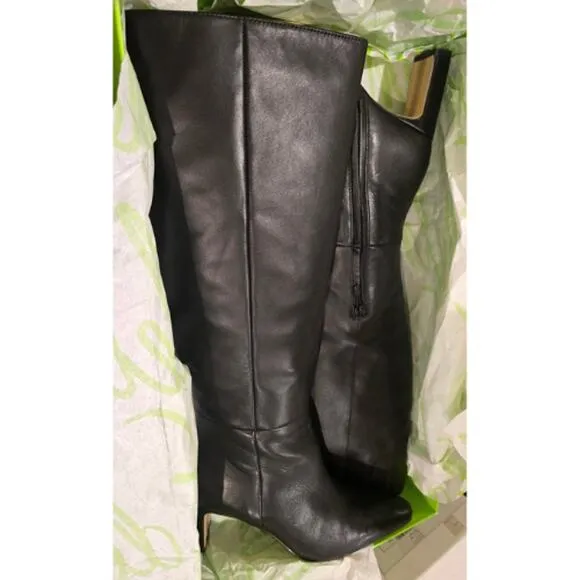 Sam Edelman Wide Calf Sylvia Boot in Black EUC Size 8 Wide Calf