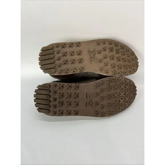 Sam Edelman Women Langley Lace Up Brown Houndstooth Suede Fashion Sneaker 8.5