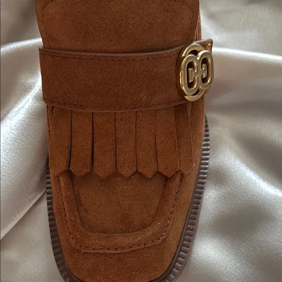 Sam Edelman Women’s Chunky Heel Brown Suede Loafers Size 7.5