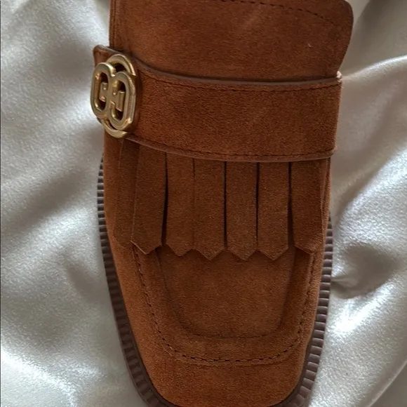 Sam Edelman Women’s Chunky Heel Brown Suede Loafers Size 7.5