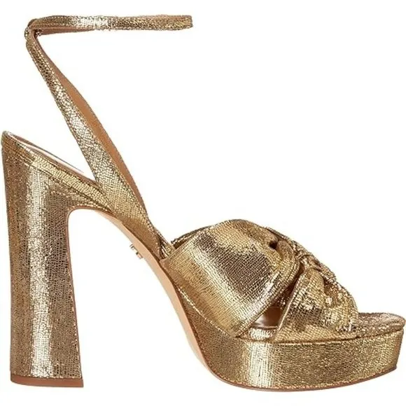 Sam Edelman Women’s Kristen Metallic Ankle Strap Platform Sandals 7.5M NIB